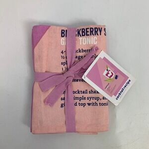 Nordstrom Cocktail Recipe Dishtowel Set of Two Blackberry Sage Gin Tonic Kitchen